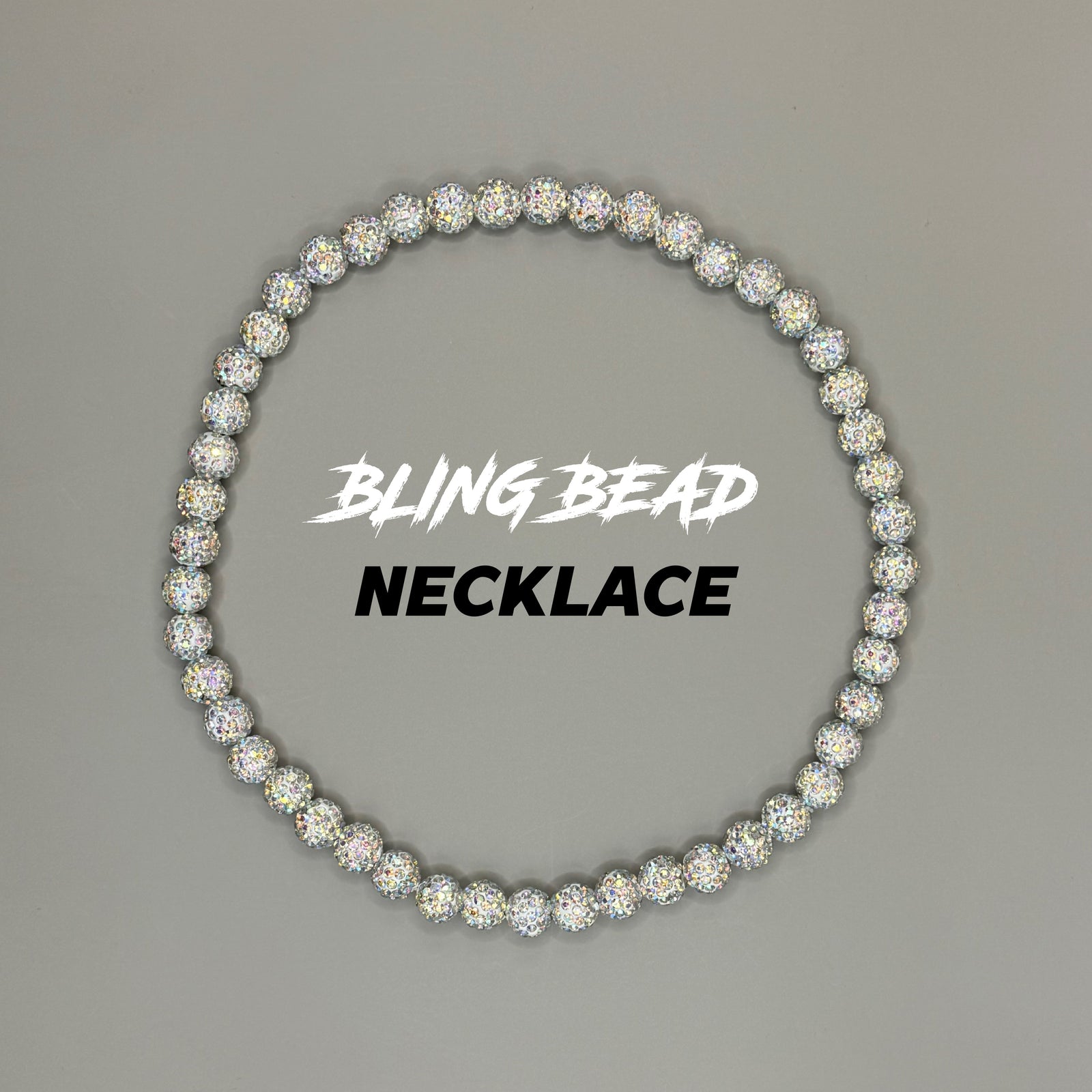 Woke Up Rad Bling Bead Necklace (all Whites) - 18 Inch