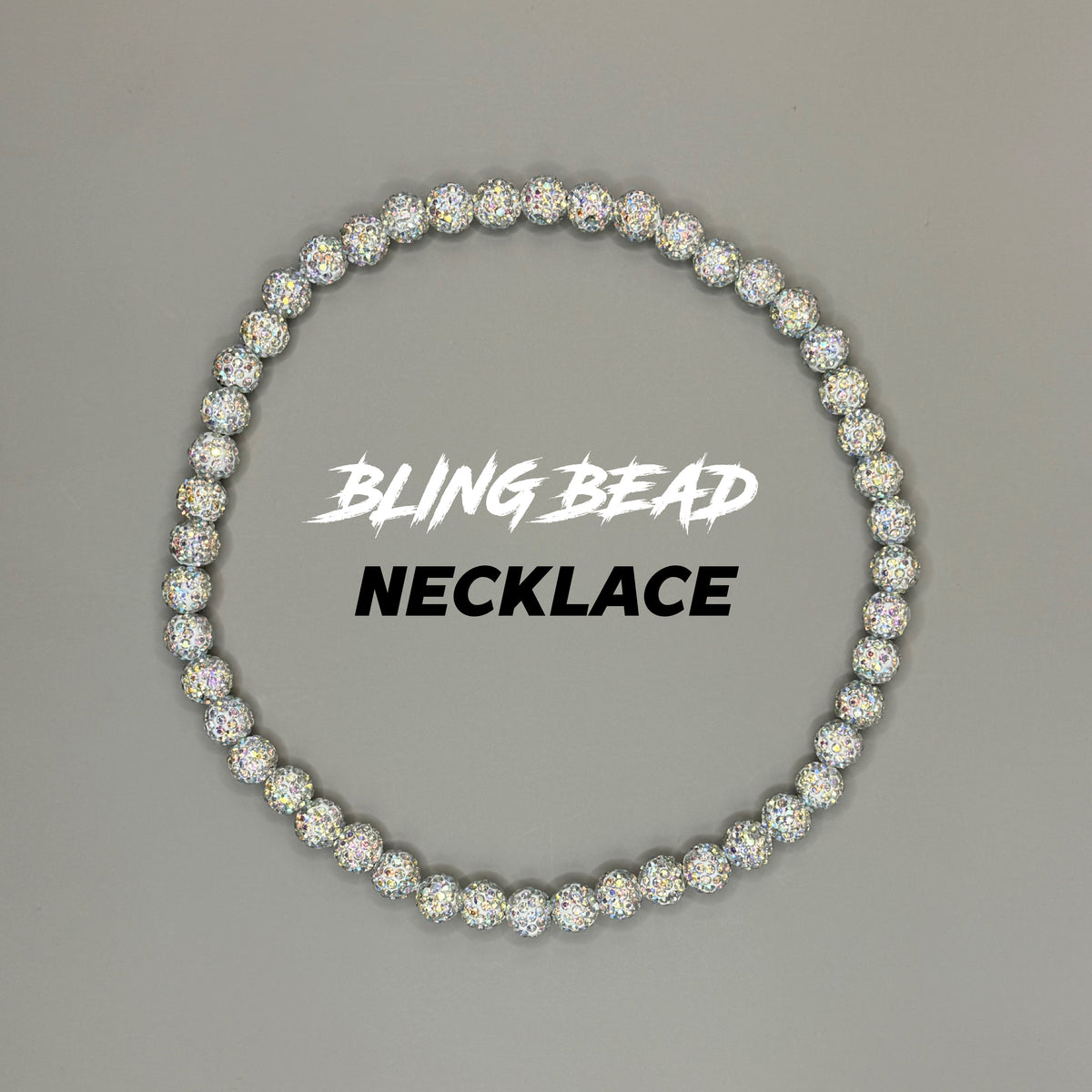 Woke Up Rad Bling Bead Necklace (all Whites) - All White / 18 Inch