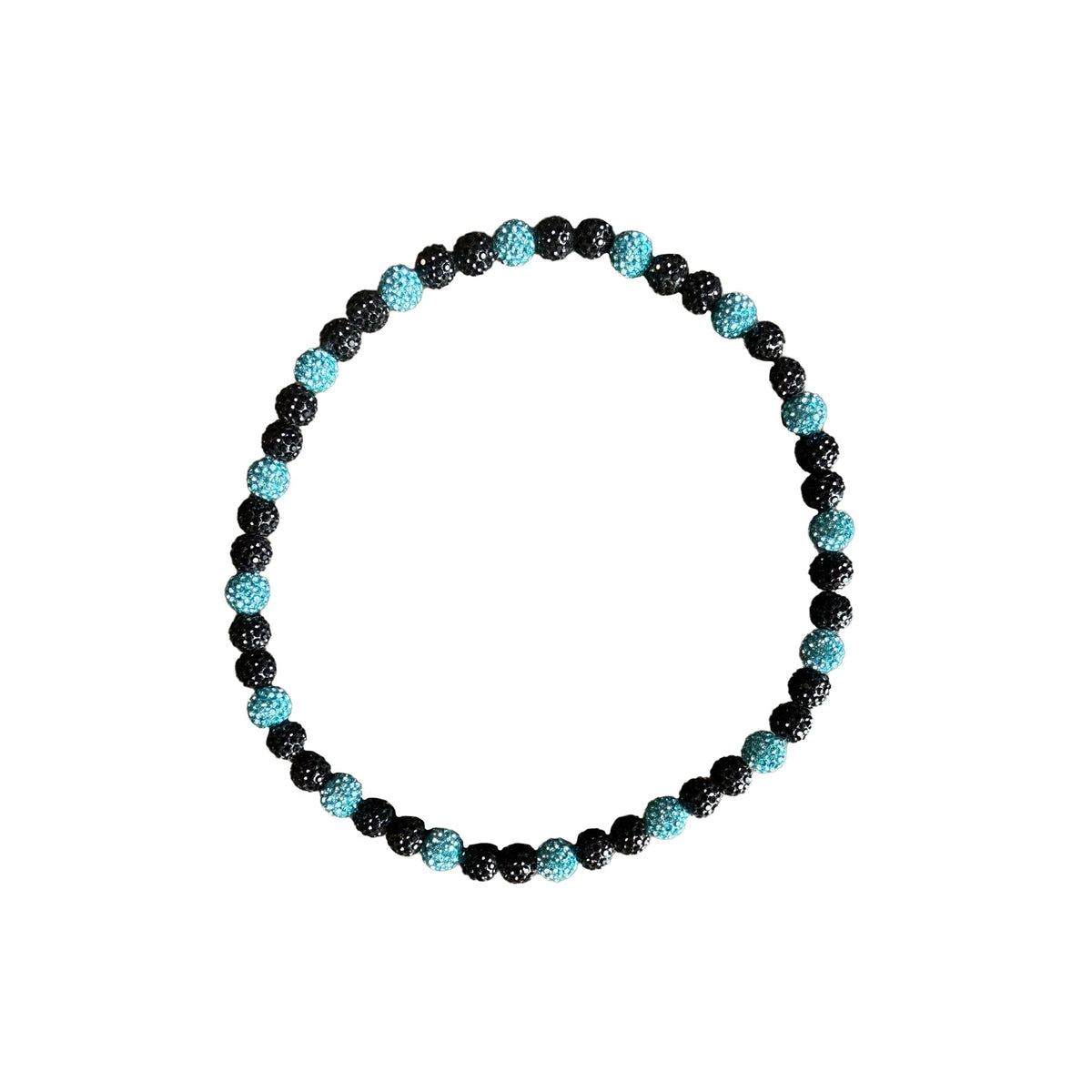 Woke Up Rad Bling Bead Necklace (black/blue) - 18 Inch