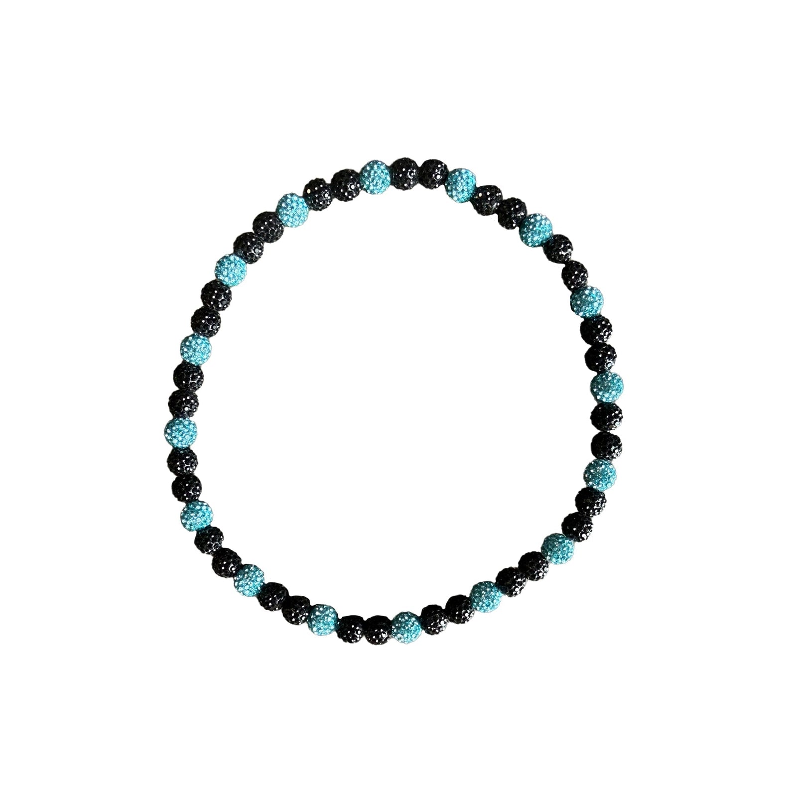 Woke Up Rad Bling Bead Necklace (black/blue) - 18 Inch