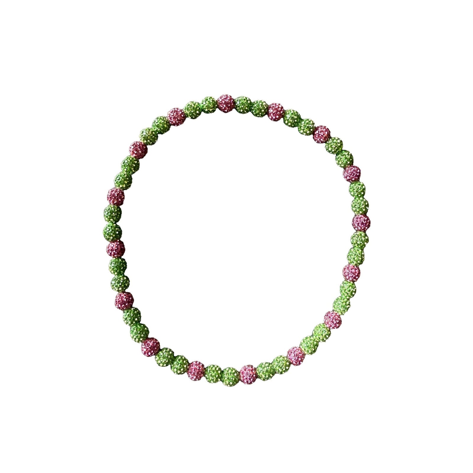 Woke Up Rad Bling Bead Necklace - Pink/green