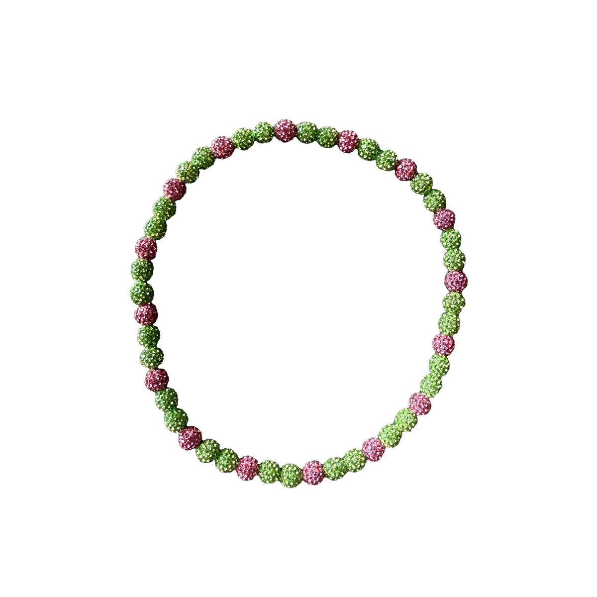 Woke Up Rad Bling Bead Necklace (pink/green) - Pink Green / 18 Inch
