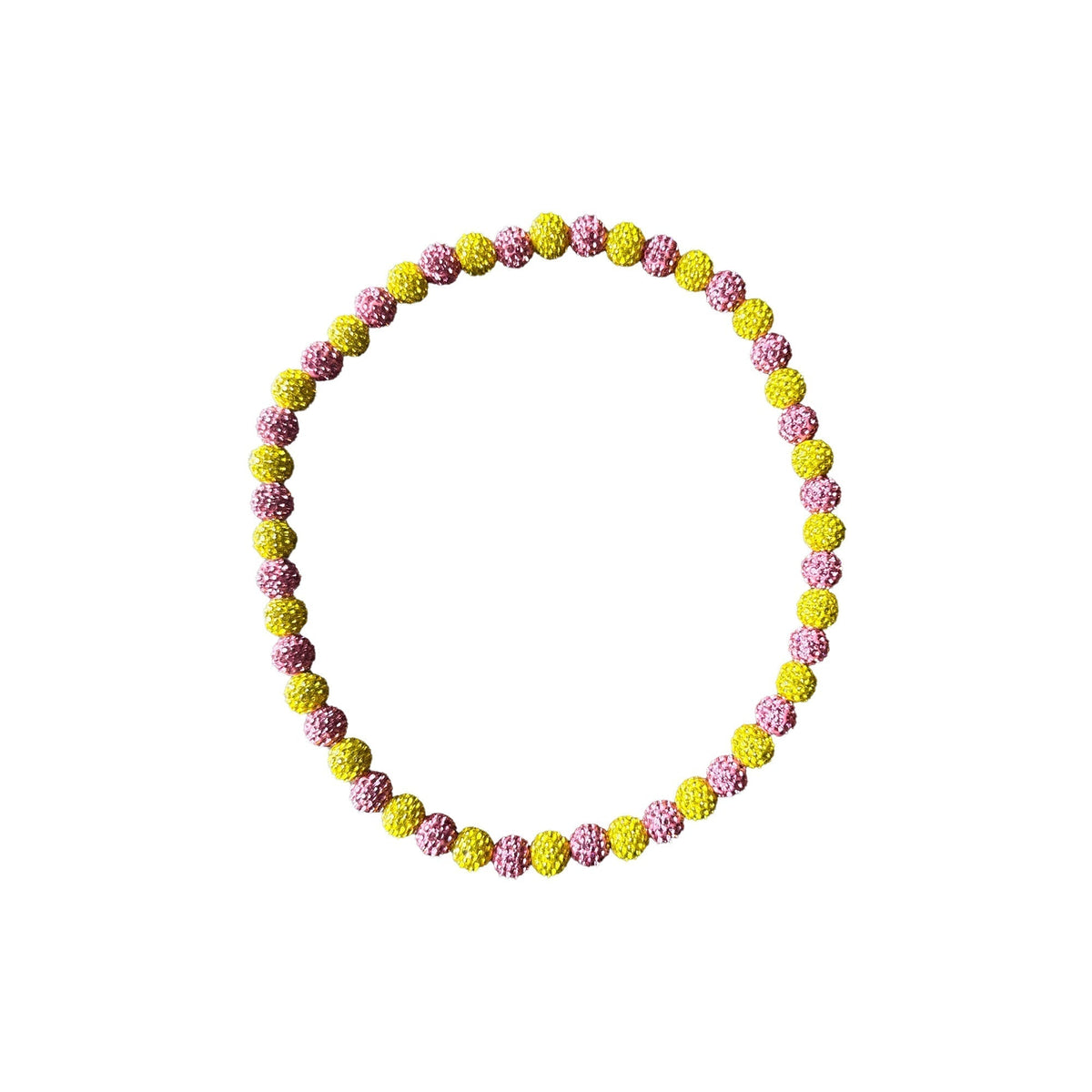 Woke Up Rad Bling Bead Necklace - Pink/yellow