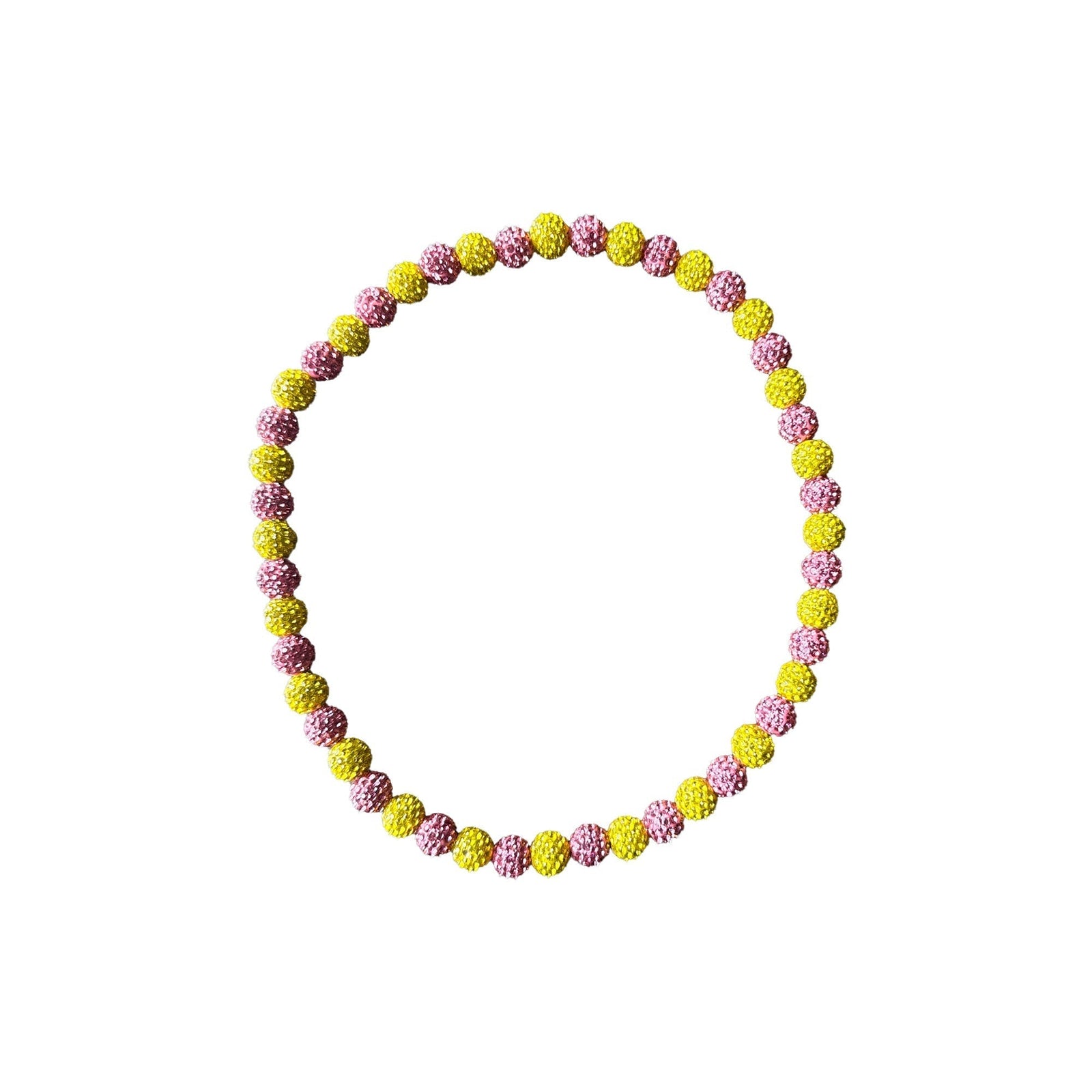 Woke Up Rad Bling Bead Necklace - Pink/yellow