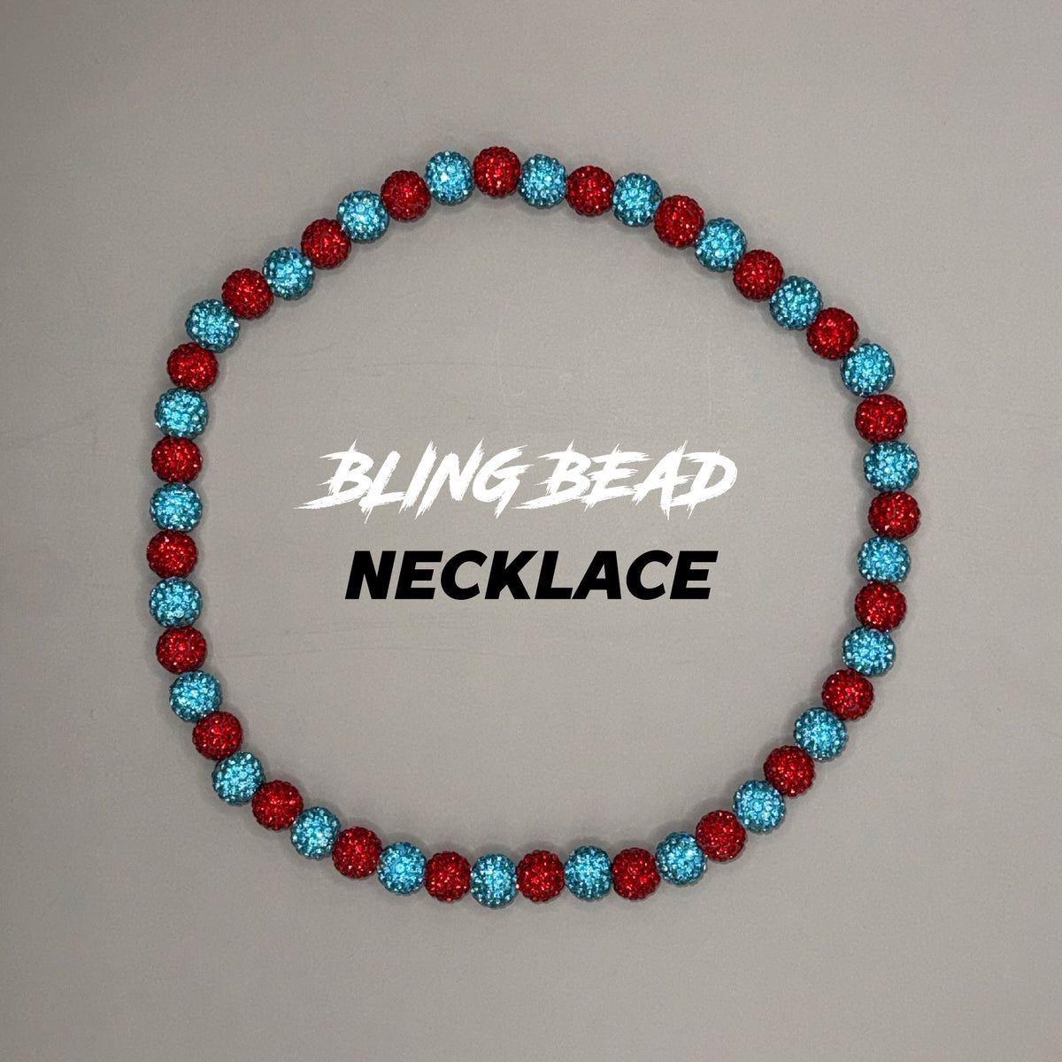 Woke Up Rad Bling Bead Necklace - Red/blues - 18 Inch