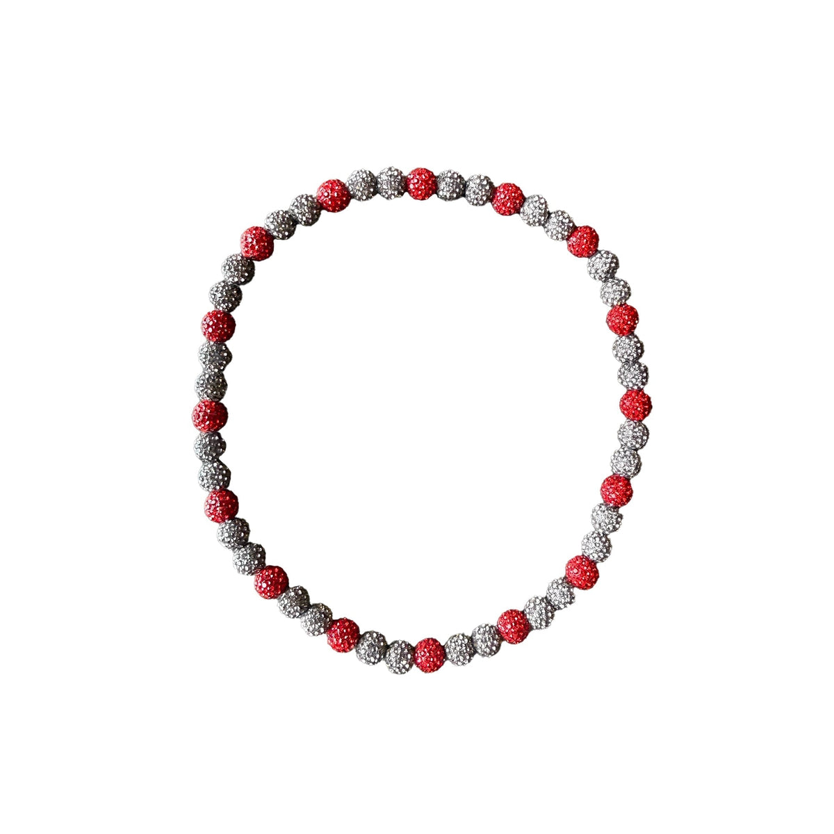 Woke Up Rad Bling Bead Necklace - Red/gray