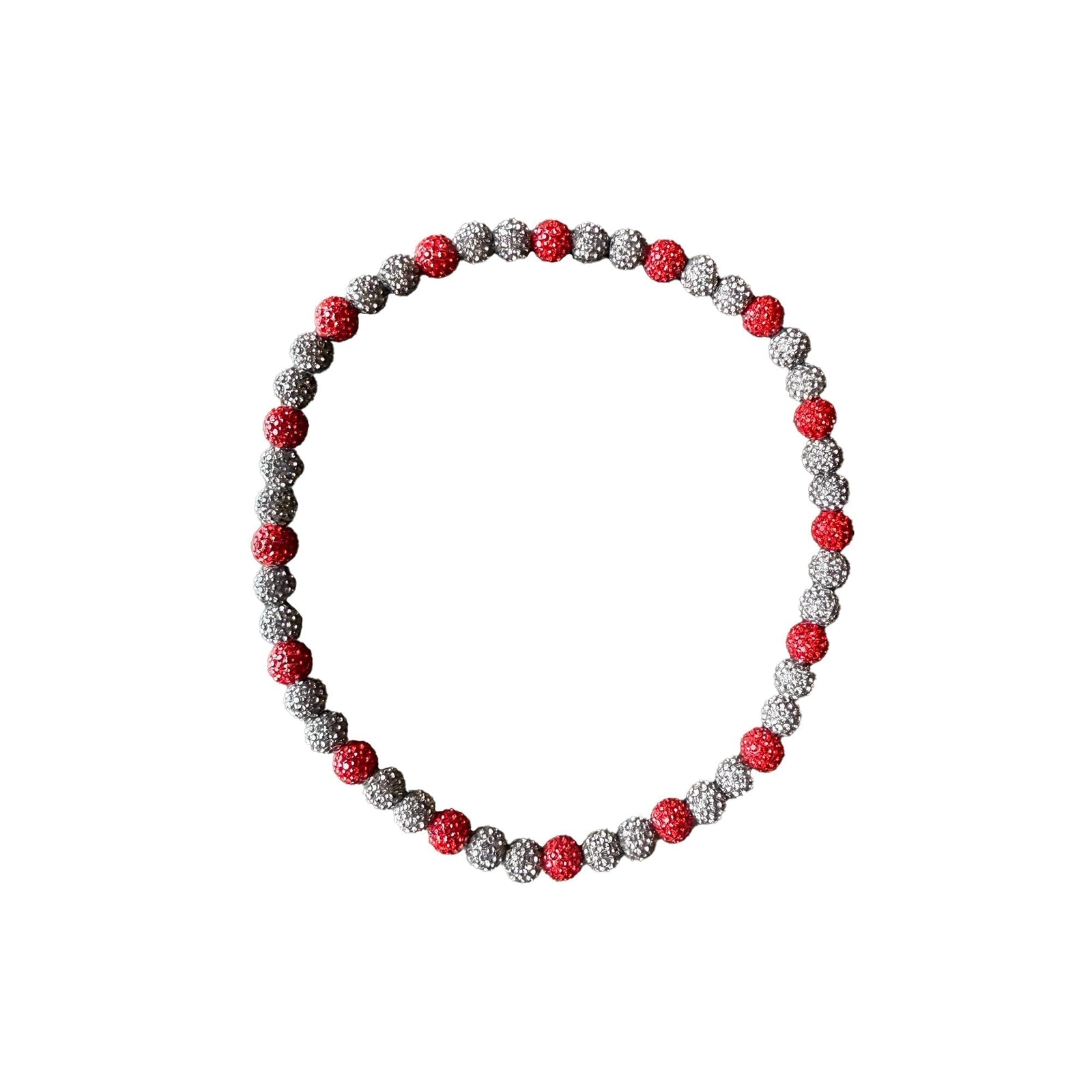 Woke Up Rad Bling Bead Necklace - Red/gray