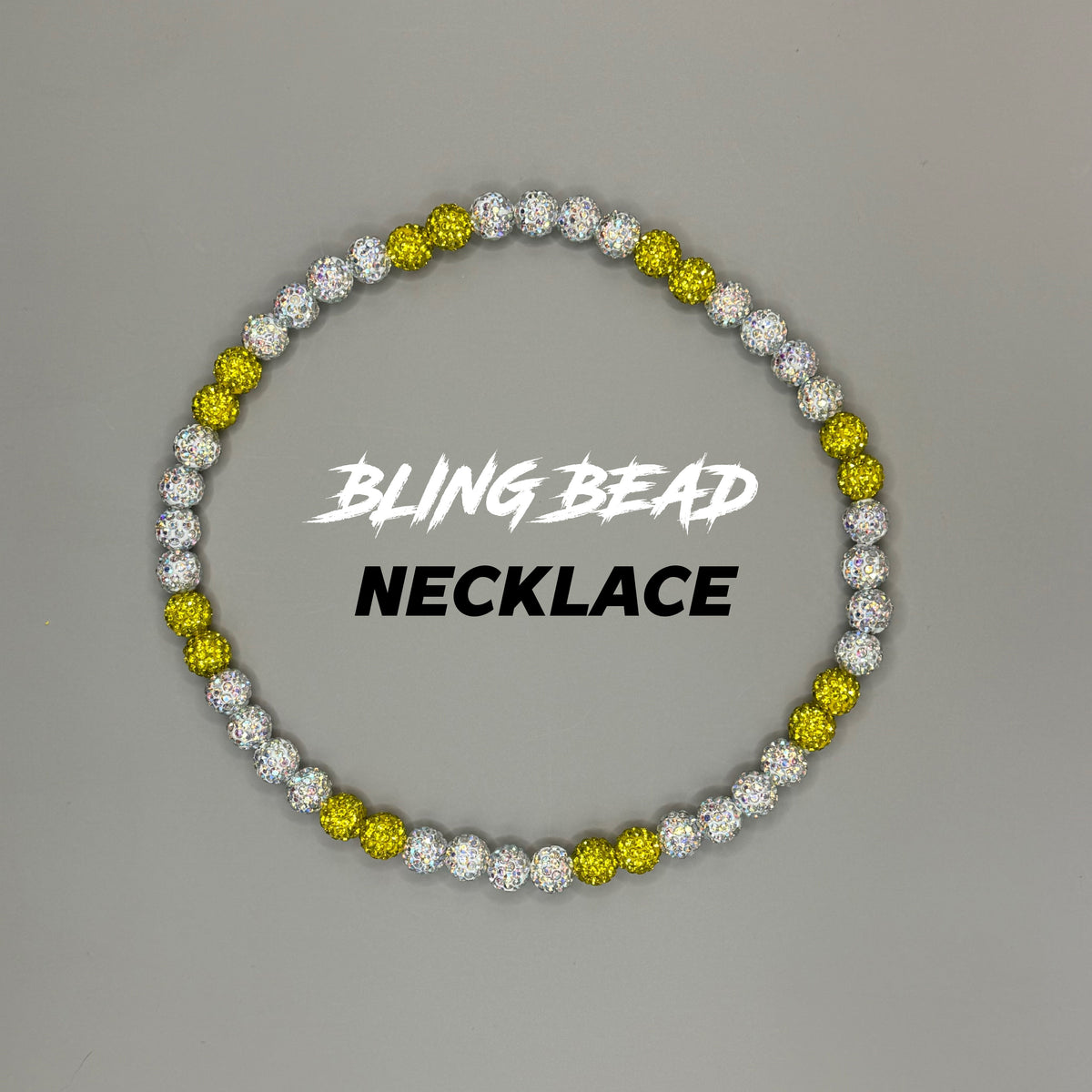 Woke Up Rad Bling Bead Necklace - White/yellows