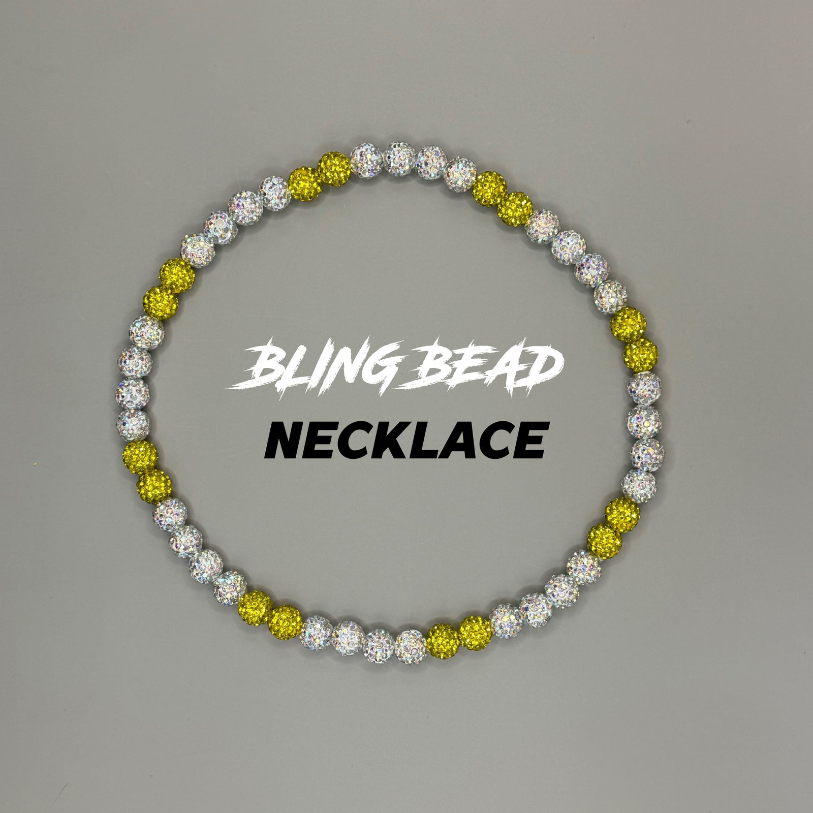 Woke Up Rad Bling Bead Necklace - White/yellows