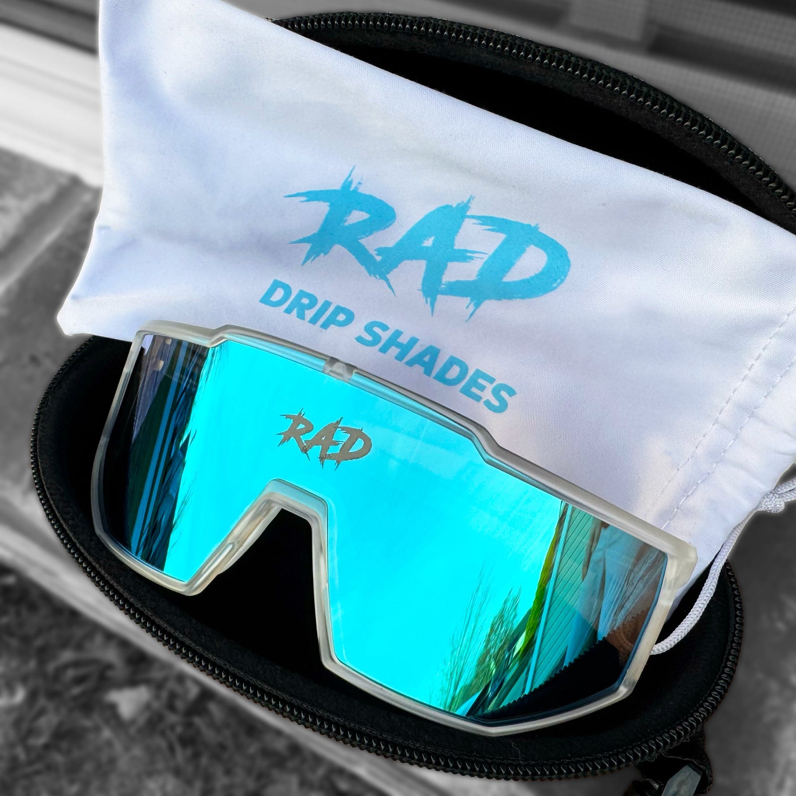 Woke Up Rad Drip Shades Sunglasses - Frosted Clear Frames