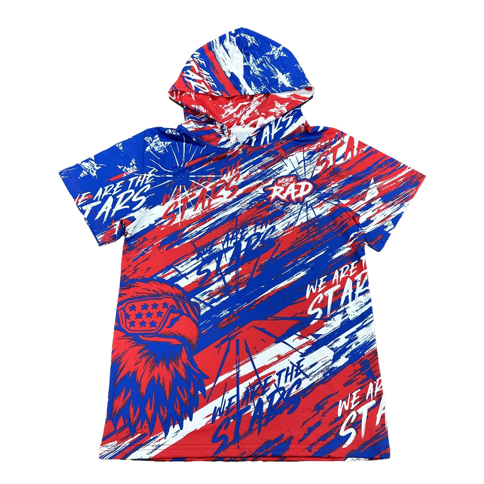Woke Up Rad Premium Short Sleeve Hooded Tee (we are the Stars)