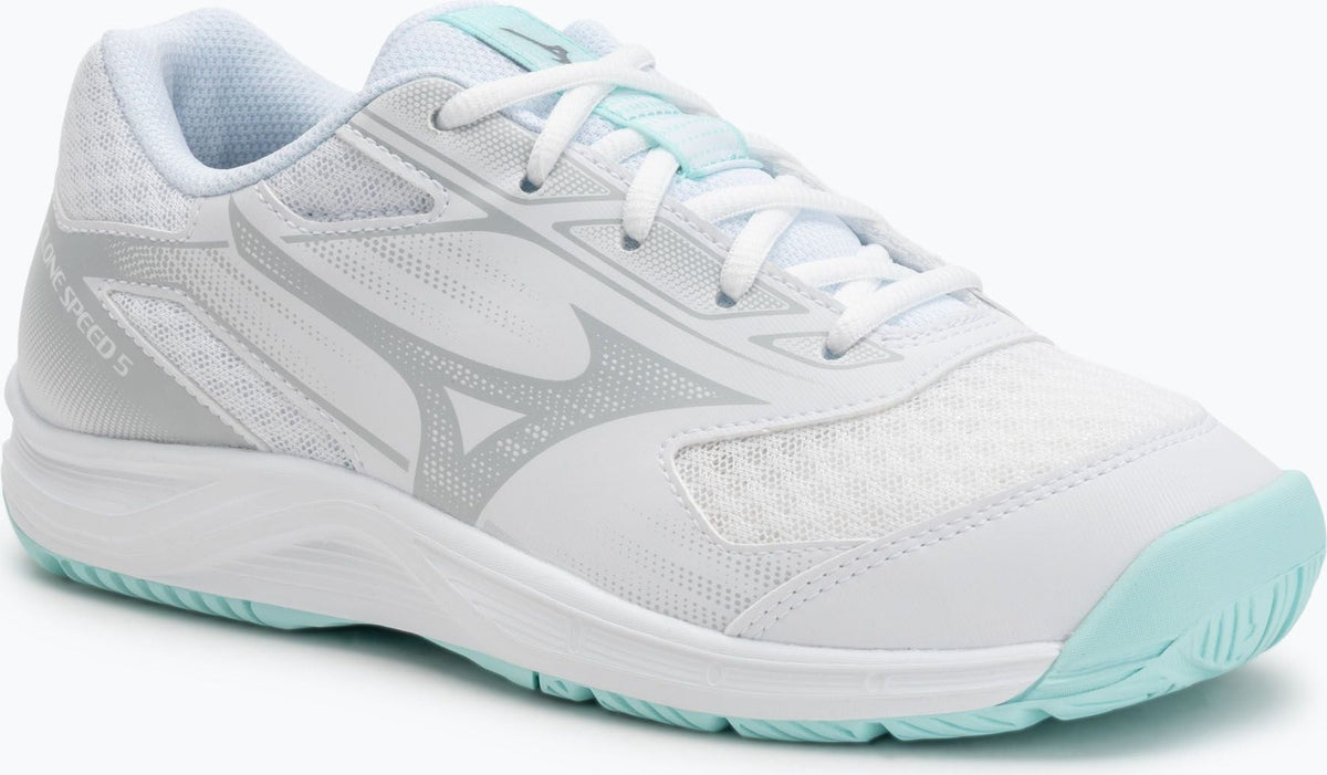 Mizuno Cyclone Speed 5 Women's Vollyball Shoe - White Blue Tint
