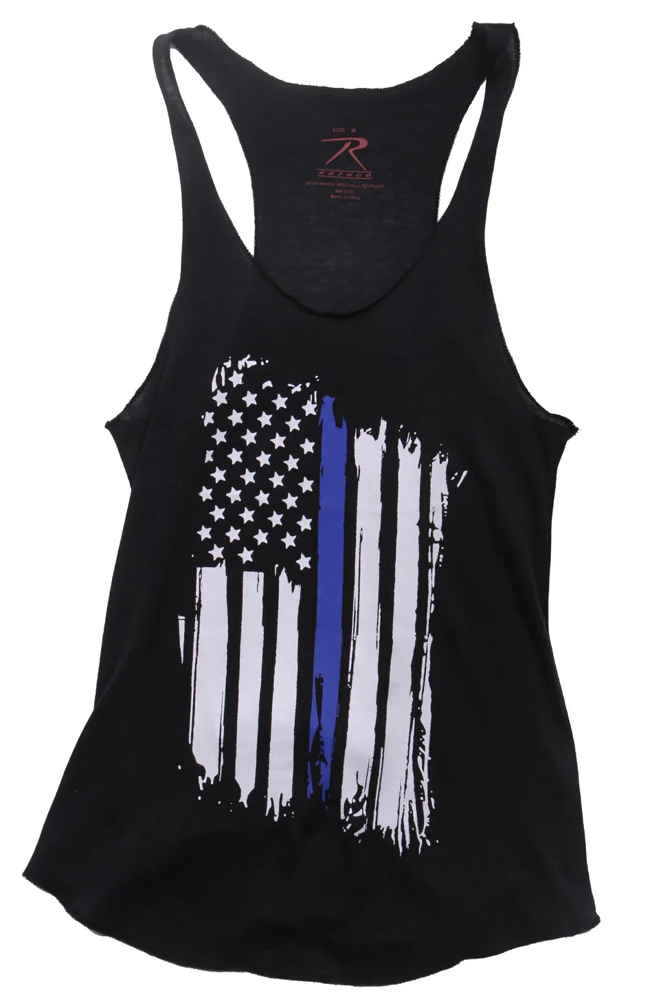 Women Thin Blue Line Flag Racerback Tank Top - Xs