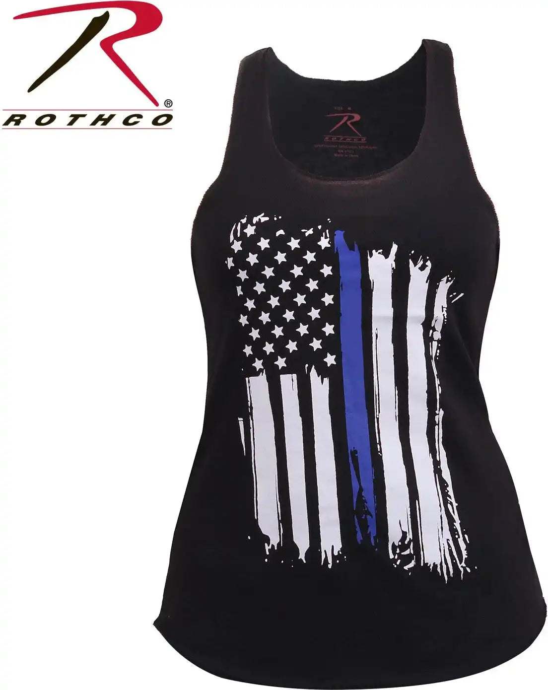 Women Thin Blue Line Flag Racerback Tank Top