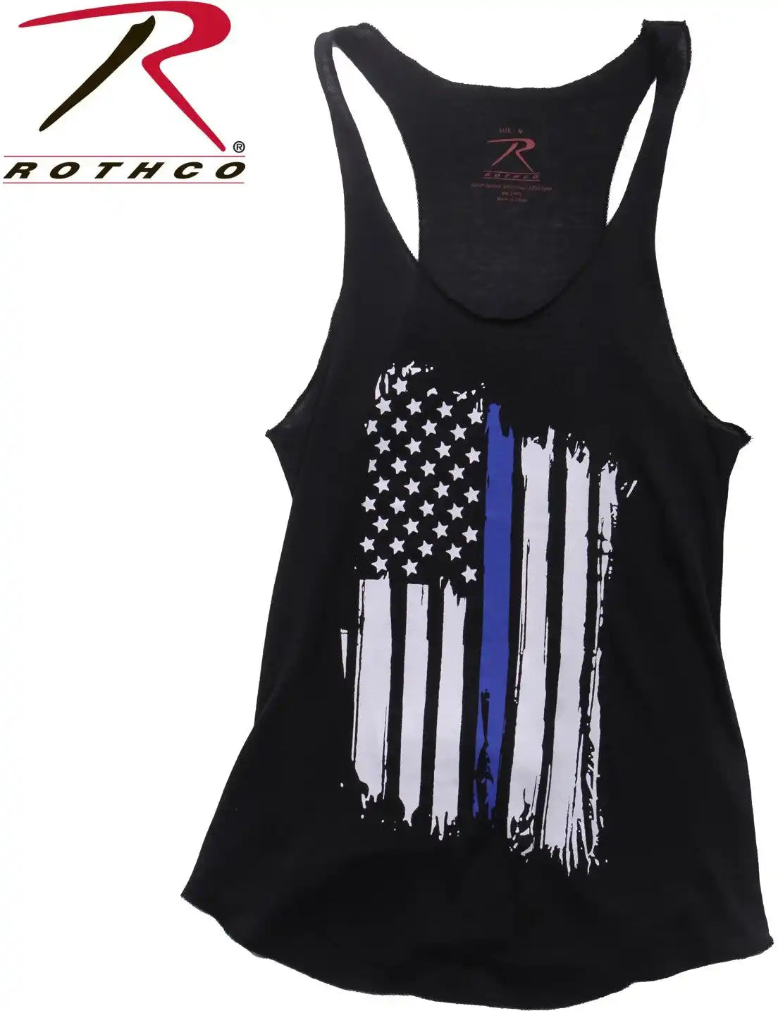 Women Thin Blue Line Flag Racerback Tank Top