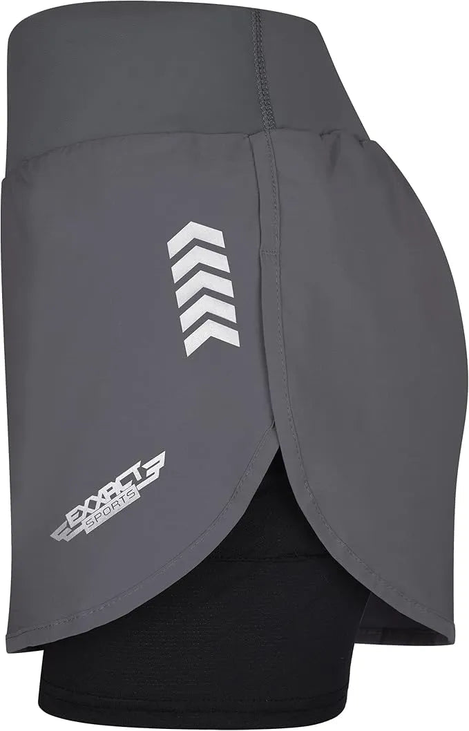 Women’s 2 in 1 Athletic Shorts with Compression Liner (charcoal)