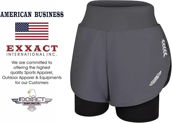 Women’s 2 in 1 Athletic Shorts with Compression Liner (charcoal)