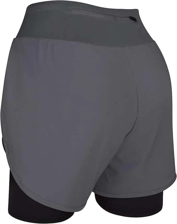 Women’s 2 in 1 Athletic Shorts with Compression Liner (charcoal)