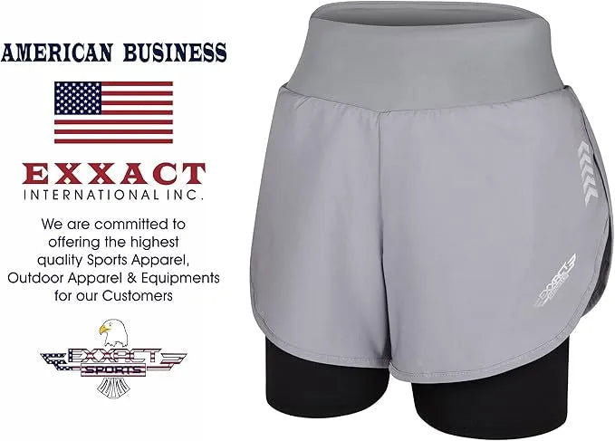 Women’s 2 in 1 Athletic Shorts with Compression Liner (gray)