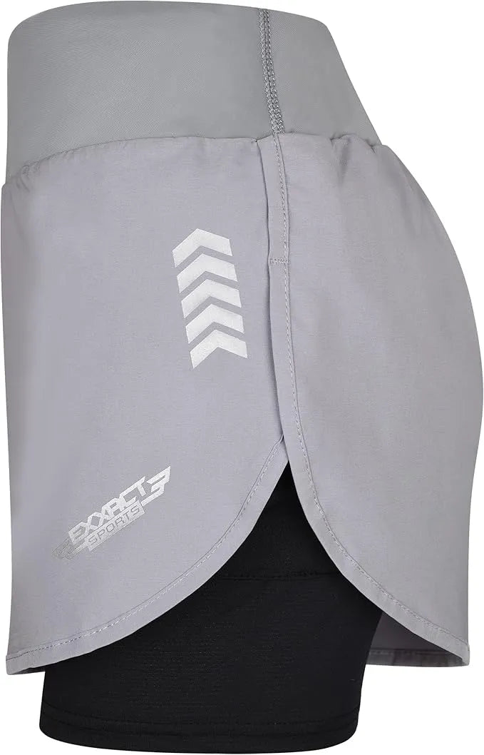 Women’s 2 in 1 Athletic Shorts with Compression Liner (gray)