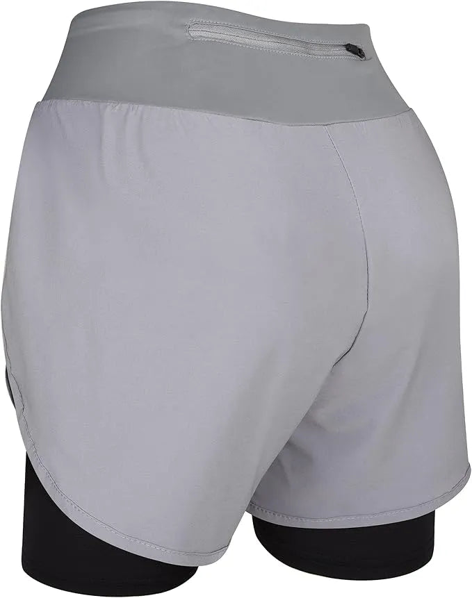 Women’s 2 in 1 Athletic Shorts with Compression Liner (gray)