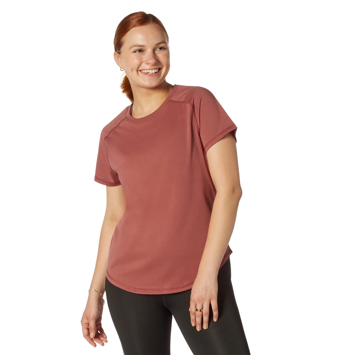 Womens Essential Moisture Wicking Raglan Sleeve T-shirt - Terracotta / s