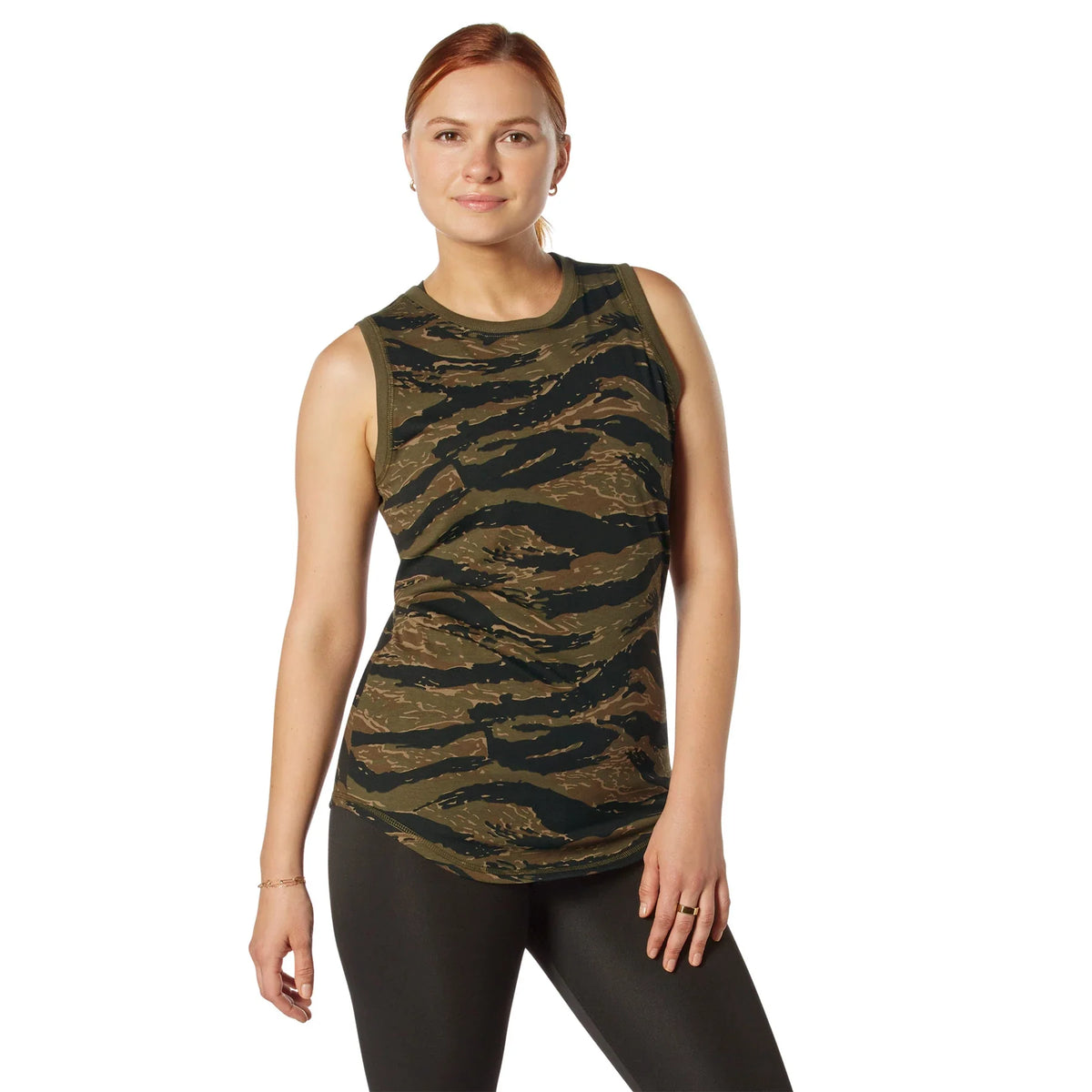 Womens Essential Moisture Wicking Tank Top - Tiger Stripe Camo / s