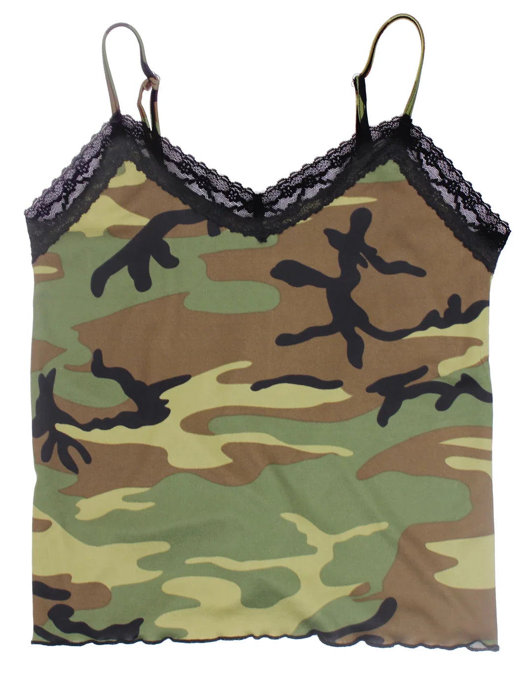 Women’s Lace Trimmed Camo Camisole - Xs