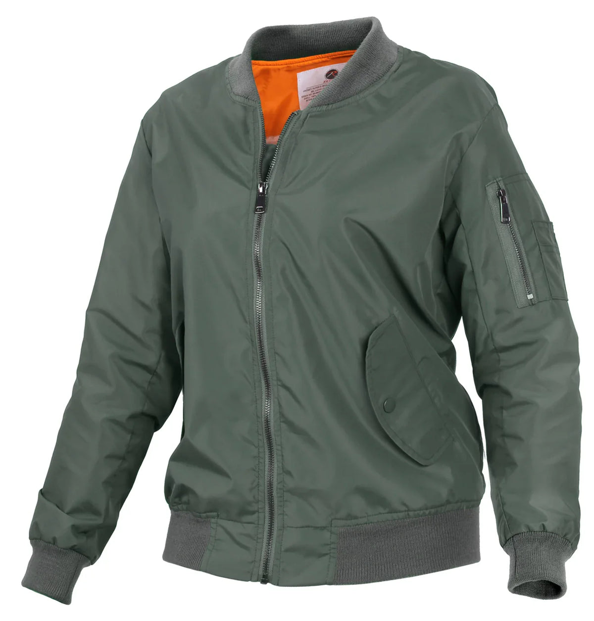 Womens Lightweight Ma-1 Flight Jacket - Sage Green / Xxs