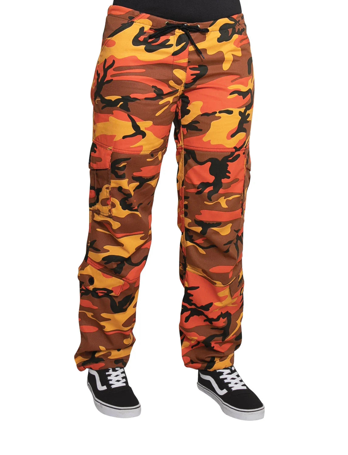 Womens Paratrooper Colored Camo Fatigues - Savage Orange / Xxs
