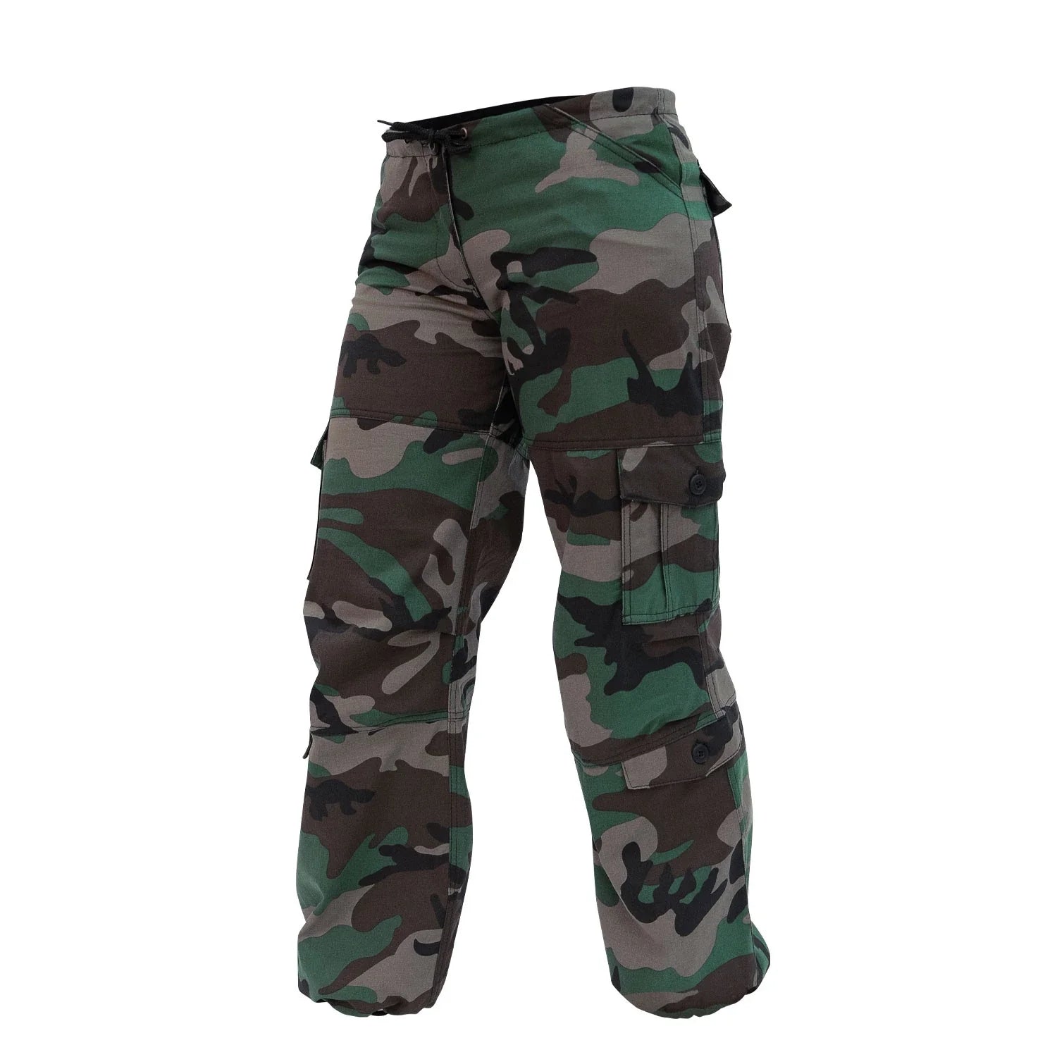 Womens Unwashed Camo Paratrooper Fatigue Pants - Xs