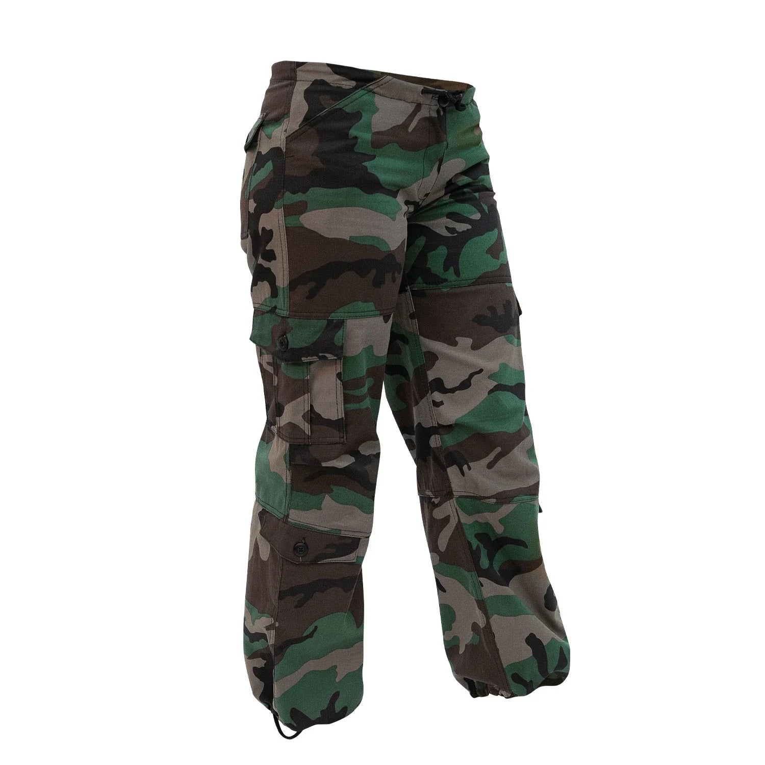Womens Unwashed Camo Paratrooper Fatigue Pants - Xs