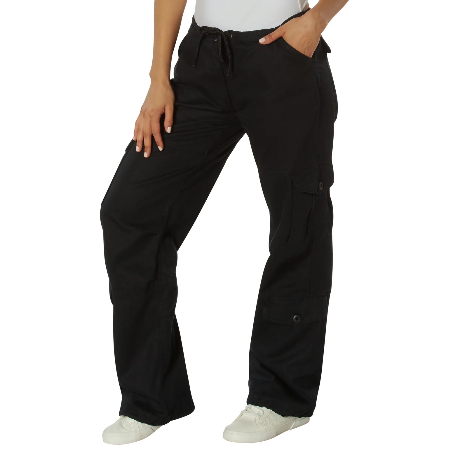 Womens Vintage Paratrooper Fatigue Pants - Black / Xs