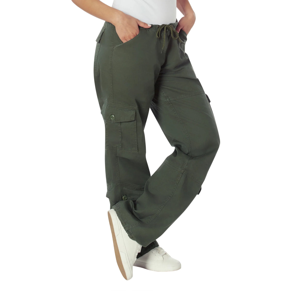 Womens Vintage Paratrooper Fatigue Pants - Olive Drab / Xs