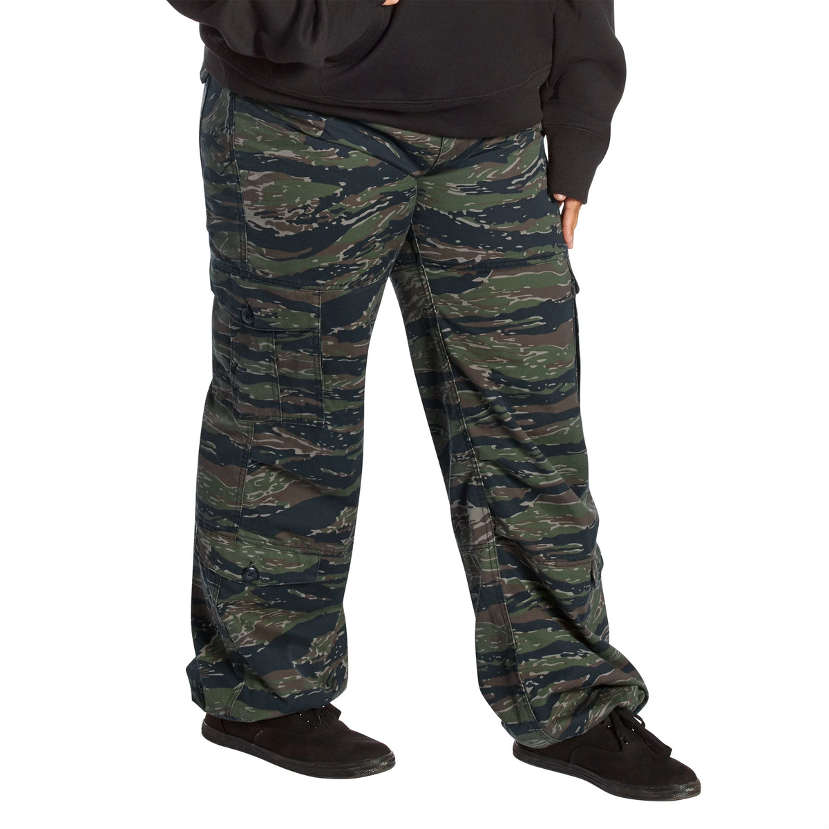 Womens Vintage Paratrooper Fatigue Pants - Tiger Stripe Camo / Xs