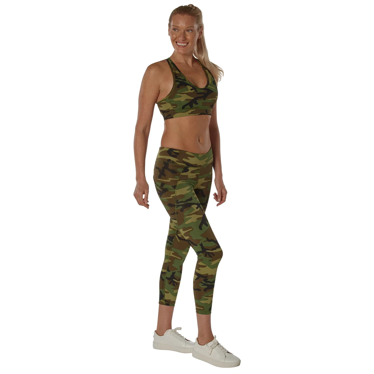 Womens Workout Performance Camo Leggings with Pockets