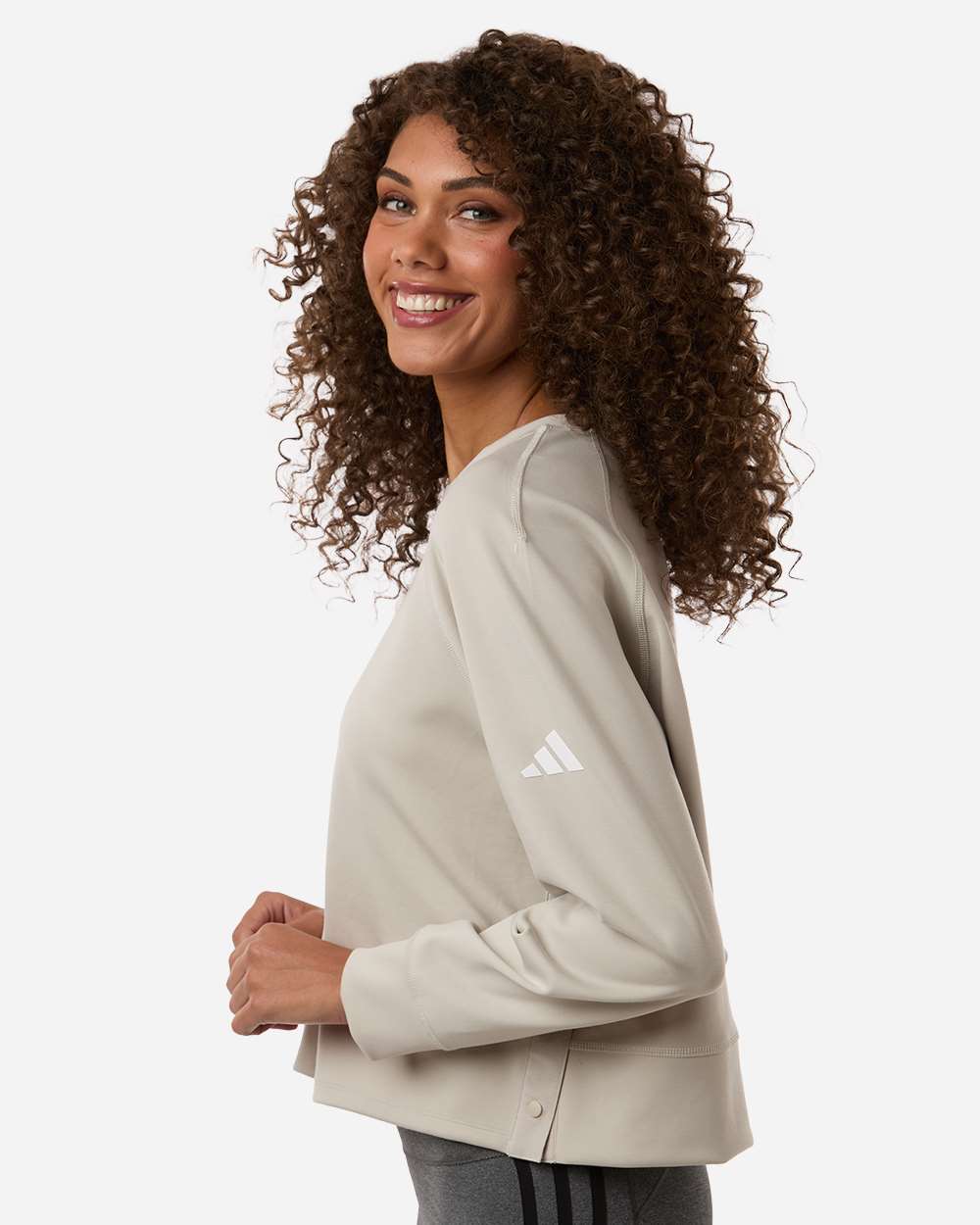 Wonder Alumina Women's Beyond Side-Snap Crewneck Sweatshirt - A1014