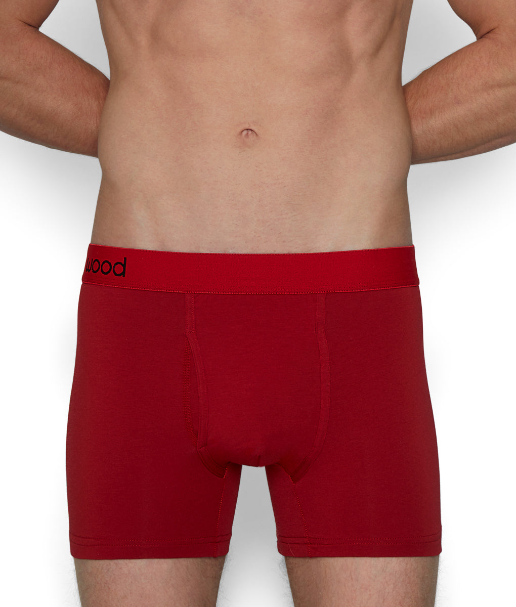 Wood Boxer Brief - Crimson Red / Small