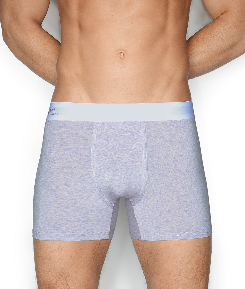 Wood Boxer Brief with White Stripe - Violet Heather / Small