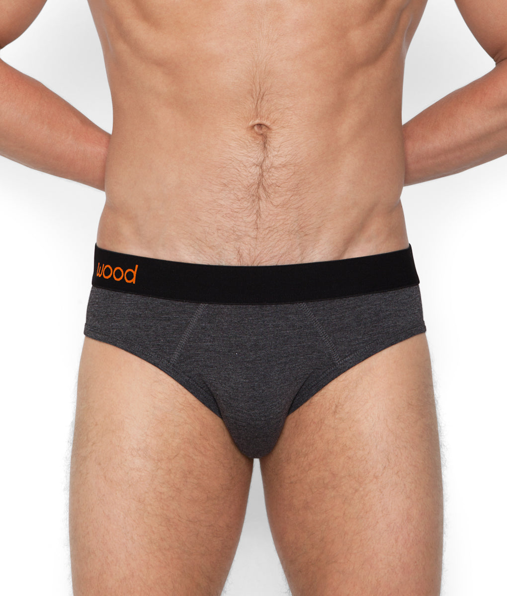 Wood Hip Brief - Charcoal Grey / Small