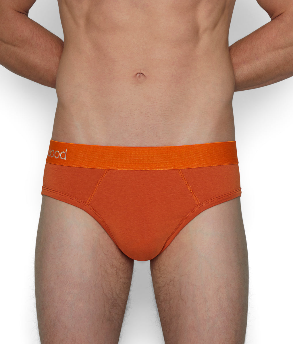 Wood Hip Brief - Orange / Small
