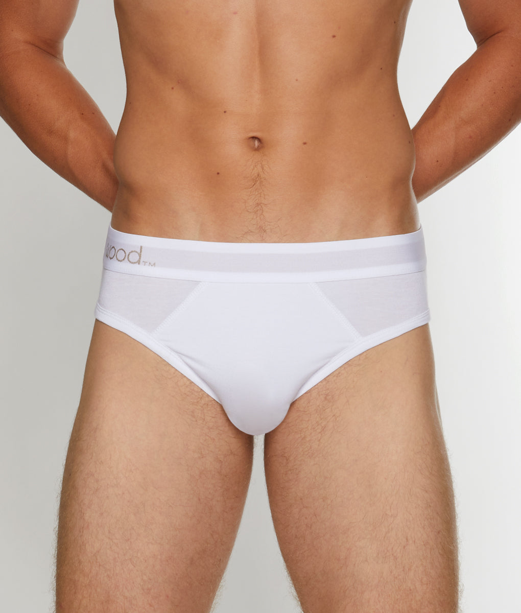 Wood Hip Brief - White / Small