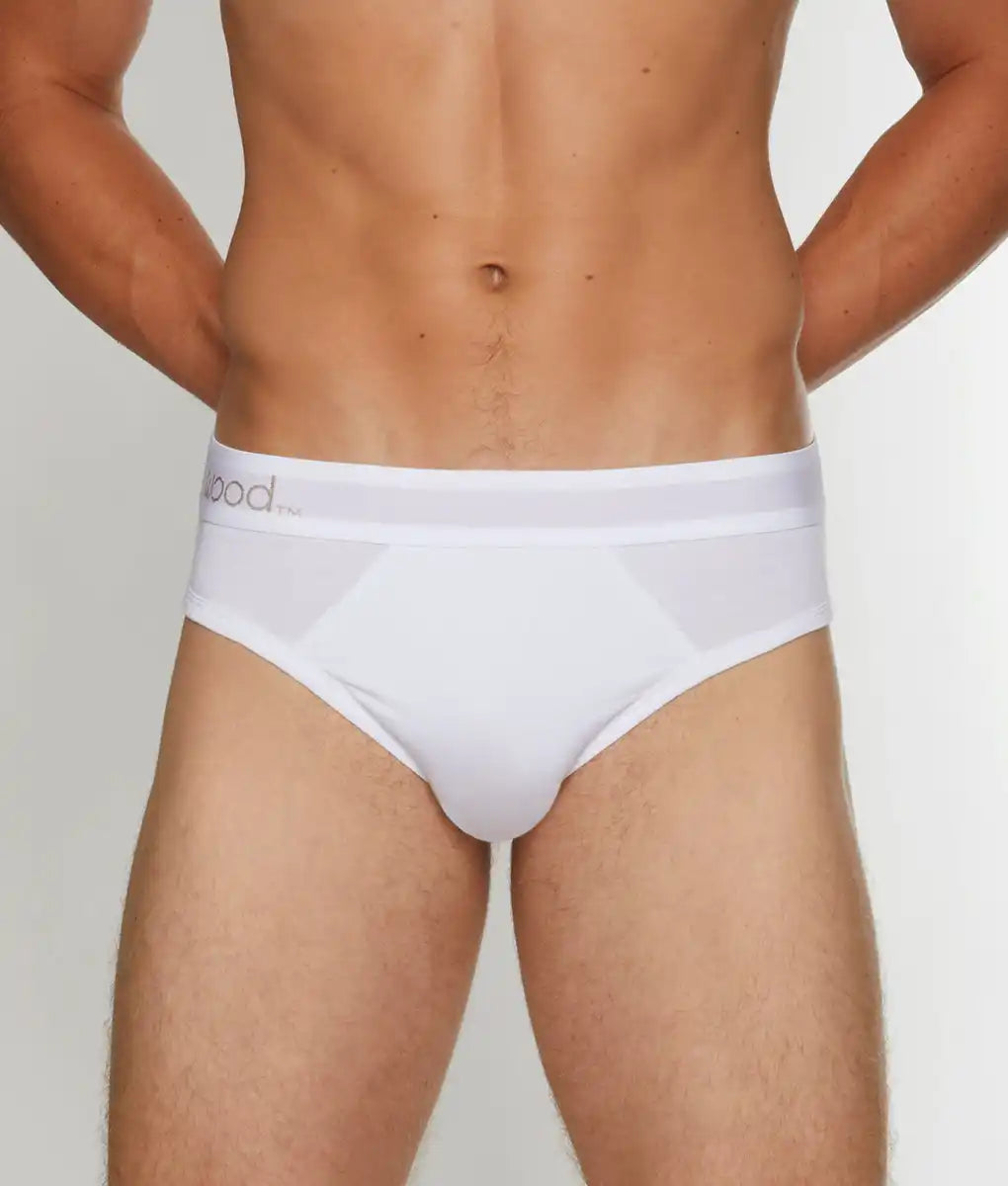 Wood Hip Brief White / Small