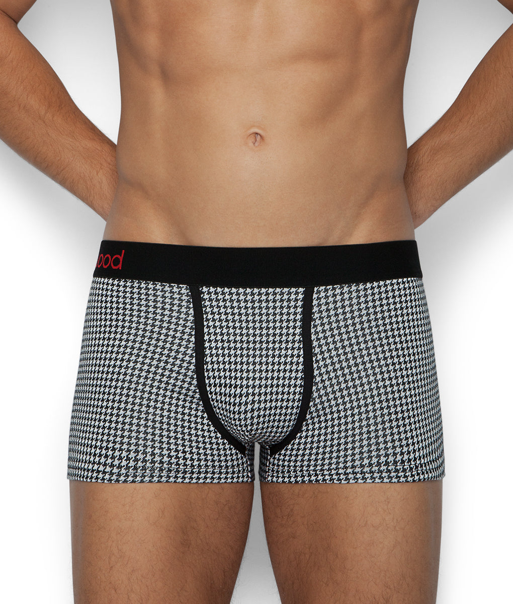Wood Trunk - Blackwhite Houndstooth / Small