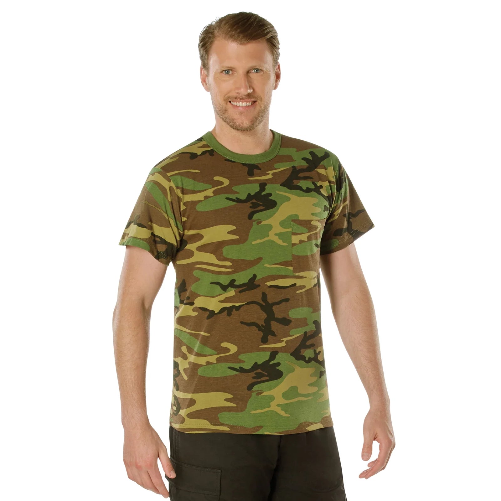 Woodland Camo T-shirt with Pocket - s