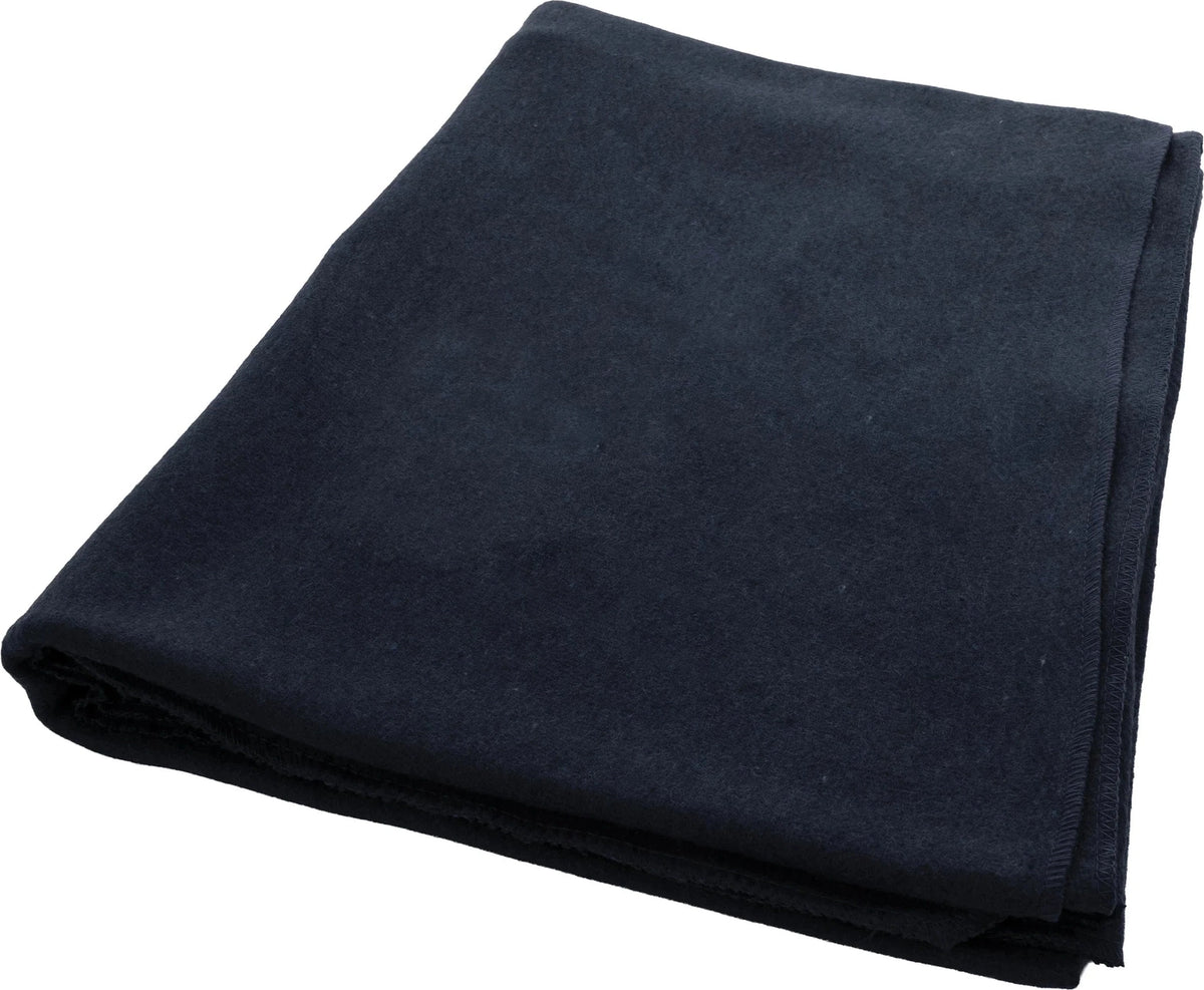 Wool Blanket - Navy Blue / 62 x 80