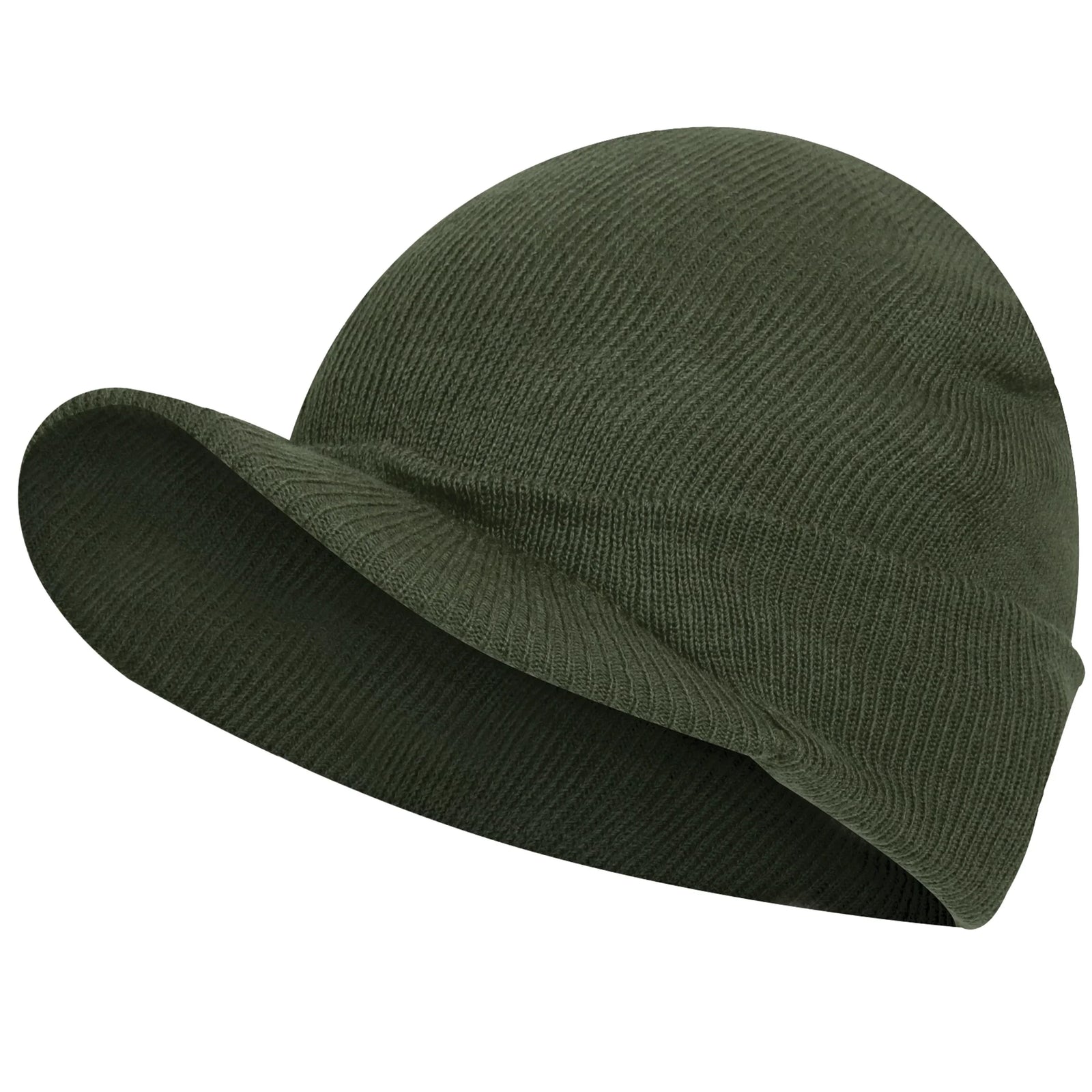 Wwii M1941 Acrylic Knit Watch Cap with Brim - Olive Drab
