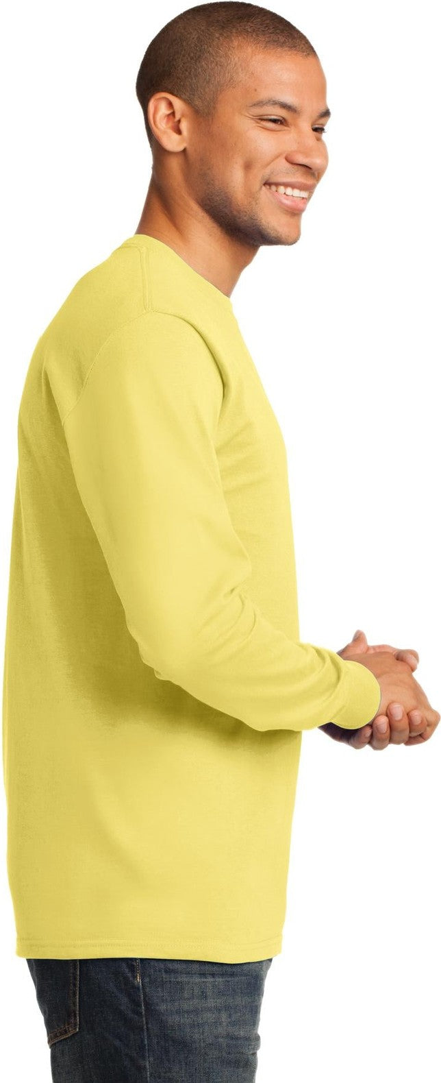 Yellow Port & Co Long Sleeve Essential Tee. PC61LS