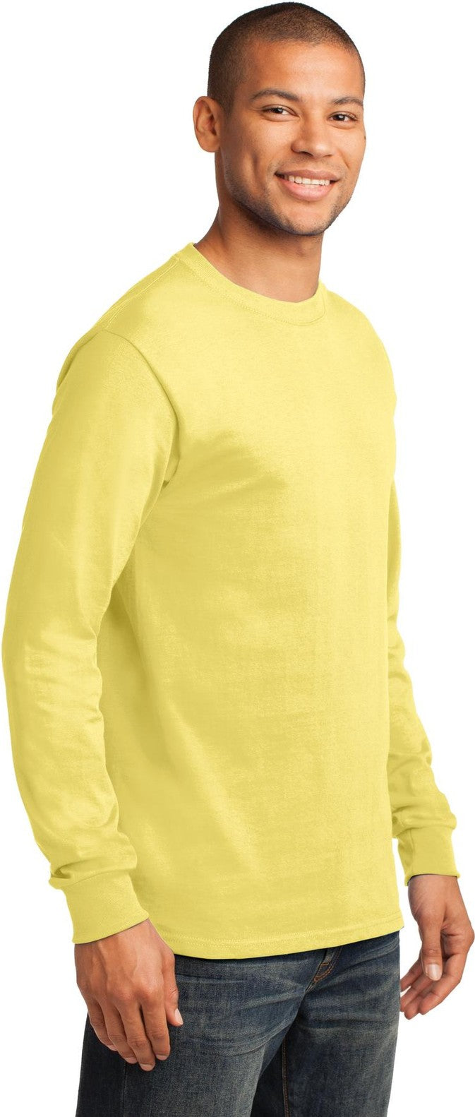 Yellow Port & Co Long Sleeve Essential Tee. PC61LS