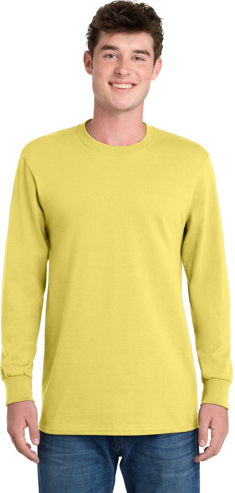 Yellow Port & Co Long Sleeve Essential Tee. PC61LS